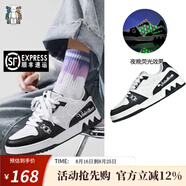 暴力熊男鞋潮牌夏季新款低幫板鞋真皮情侶鞋百搭休閑鞋透氣輕奢女鞋潮流 白黑色 （男女同款） 40 (250mm)