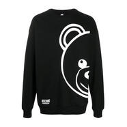 莫斯奇諾（MOSCHINO）純棉TeddyBear印花圓領(lǐng)長(cháng)袖衛衣男休閑百搭潮牌外套 黑色 均碼 |M