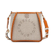絲黛拉麥卡妮（Stella McCartney）女式環(huán)保棉質網(wǎng)面斜挎包輕便休閑通勤包 卡其色 TU