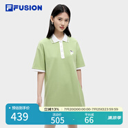 FILA FUSION斐樂(lè )潮牌女子連衣裙夏時(shí)尚寬松簡(jiǎn)約POLO領(lǐng)連身裙 奶油果綠-GN S （160/80A/S）
