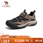 駱駝（CAMEL）踏山男士戶外登山復(fù)古網(wǎng)面休閑低幫徒步鞋 G14S342046 棕/黑 41