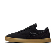 耐克（NIKE）男女童SB CHECK大童滑板鞋帆布鞋復(fù)古緩震905373官方正品 006黑_黑_橡皮淺褐 36.5