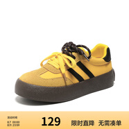 Semir官方正品復(fù)古德訓(xùn)鞋春季新款雙鞋帶厚底舒適休閑鞋百搭潮流板鞋女 黃色 35