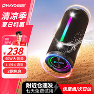 雷登（OHAYO）X10 Ultra音響藍(lán)牙音箱 40W大功率音量超重低音炮戶外防水迷你小鋼炮便攜式隨身騎行音響 黑色