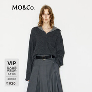 MO&Co.【明星同款】毛衣假兩件山羊絨MBD4SWT036 深花灰色 M 165
