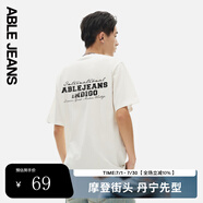 ABLE JEANS 25春夏新款印花LOGO短袖男t恤男881256 象牙白 XS