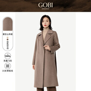 GOBI戈壁冬季收腰氣質(zhì)高級(jí)感韓系中長(zhǎng)款黑色大衣女士呢子外套WC05 卡其色57 XS