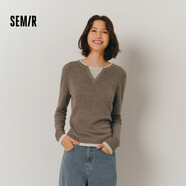 森馬（Semir）森馬毛衣女短款假兩件含羊毛針織衫24冬新款保暖內(nèi)搭109724107015