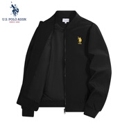 U.S. POLO ASSN.夾克男薄款外套男士立領(lǐng)茄克春秋休閑長袖上衣 JC-20021黑色 L