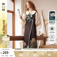 兩三事梵高文藝無(wú)袖連衣裙女2025春新款法式復古背心裙午夜思潮 黑色 L
