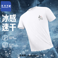 真維斯 ZT恤男夏季寬松圓領(lǐng)冰絲速干短袖薄t 白（中國字X） L