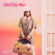 野獸派家居（tbh）三麗鷗Hello Kitty天絲棉家居服套裝可外穿睡衣女禮物 Kitty天絲棉短款家居服 經(jīng)典豹紋 S