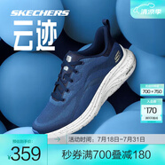 斯凱奇（Skechers）云跡2代丨跑步鞋男女回彈緩震輕便網(wǎng)布透氣春夏情侶款休閑運(yùn)動(dòng)鞋 男款-藍(lán)色/檸檬色/BLLM 41