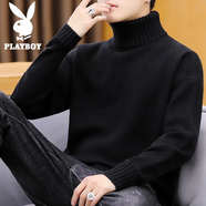 花花公子（PLAYBOY）毛衣男高領(lǐng)秋冬季針織衫男士外套修身毛線衣純色百搭打底衫