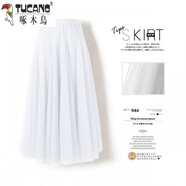 啄木鳥(niǎo)（TUCANO）網(wǎng)紗裙半身裙女高腰顯瘦A字百褶秋冬紗裙中長(cháng)款仙女裙大擺跳舞裙 白色 M 75c(身高145-150cm)