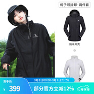 駱駝（CAMEL）三防沖鋒衣戶外登山服防風防水防污三合一運動外套 A9W114120-1X，黑色，女 S