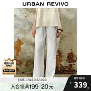 UR2025夏季新款女裝度假風(fēng)串珠腰帶飾闊腿休閑長褲UWH850063