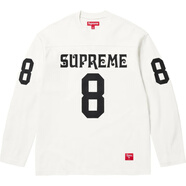 SupremeSS25 數(shù)字logo圖案長(zhǎng)袖足球衣 男女同款 白色/white L