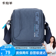 卡拉羊單肩包男士斜挎包多隔層帆布包休閑小包戶外胸包CX4008藏青旅行