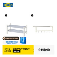 宜家（IKEA）TJUSIG圖西格門(mén)廳鞋架家用門(mén)口收納置物架現代簡(jiǎn)約玄關(guān)凳 白色鞋架79cm+白色帽架79cm