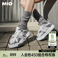 MIO【宋亞軒同款】米奧小白休閑鞋厚底板鞋運動情侶溶解女鞋男老爹鞋 銀色 （馬嘉祺同款） 36