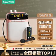 索愛(ài)（soaiy）S518FM無(wú)線(xiàn)小蜜蜂擴音器教師專(zhuān)用防嘯叫U盤(pán)TF卡喇叭麥克風(fēng)導游藍牙音箱便攜式收音機喊話(huà)器教學(xué) 金