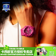 卡西歐（CASIO）【禮物】手表女G-SHOCK獨角獸甜酷女孩玫紅色系潮流運動電子表 GMA-S140PP-4APR鹽系桃玫色