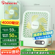 賽億風(fēng)寶定時(shí)USB小風(fēng)扇蓄電款電風(fēng)扇折疊輕薄扇小臺(tái)扇迷你便攜風(fēng)扇學(xué)生床頭辦公室輕音桌面扇4000mA