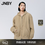 JNBY/江南布衣春秋毛針織衫舒適寬松休閑連帽開襟開衫長袖5O1310240 250/卡其 M