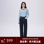 艾萊依（ERAL）直筒牛仔褲女新款羽絨褲深牛仔藍(lán)高腰休閑百搭秋冬長褲褲子 深牛仔藍(lán) S 155【建議80-110斤】