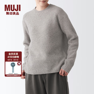 無(wú)印良品 MUJI 女式 含牦牛絨駱駝絨圓領(lǐng)毛衣 長(zhǎng)袖針織衫秋 冬季 淺灰棕色 XS -S(155/80A)