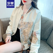 羅蒙（ROMON）新中式國風(fēng)短外套女2025春秋季新款小個(gè)子漢服短款?yuàn)A克衫上衣 杏色 M （80-105斤）