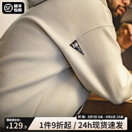 馬登工裝 美式休閑重磅毛呢連帽衛(wèi)衣廓形寬松套頭衫內(nèi)搭上衣男春季 卡其色 S