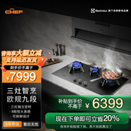 CHEF廚師電器家用油煙機(jī)燃?xì)庠钐籽b智能煙灶聯(lián)動(dòng)一體大吸力吸油煙機(jī)三眼灶 【三眼灶Z100】鷹眼定時(shí)|九段火|5.2kW