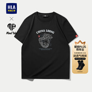 海瀾之家（HLA）短袖T恤男款涼感短袖男25夏季 中華龍-黑色1X HNTBW2W095A 2XL 185/100A  推薦83-90kg