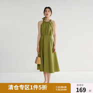 獨束微胖MM大碼女裝法式氣質(zhì)感高腰顯瘦A擺掛脖吊帶連衣裙 綠野仙蹤連衣裙 3XL (尺碼：5) (尺碼：5)