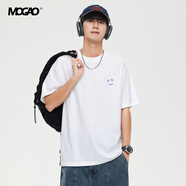 摩高男裝MOGAO夏季純棉基礎款百搭圓領(lǐng)短袖T恤上衣打底衫A2 本白03 L