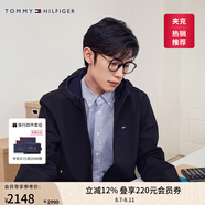 TOMMY HILFIGER【經(jīng)典軟殼】出走都市25秋男防水風(fēng)衣款外套/微抓毛連帽夾克 【防水軟殼款】曜石黑BDS XS （推薦：100-120斤）