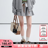 VEGA CHANG時尚套裝女2025年春秋季新款休閑城市輕戶外衛(wèi)衣+短裙兩件套 淺灰色(短裙) S