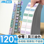 DSB（迪士比）索引貼便利貼索引標簽貼指示貼記事貼防水便簽貼紙標簽紙 莫蘭迪色中號120枚 1210M