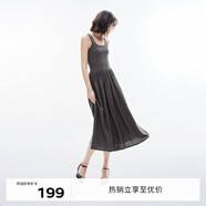 伊芙麗（eifini）伊芙麗氣質(zhì)U領(lǐng)高級(jí)感顯瘦針織連衣裙2024春裝新款收腰通勤裙子 灰色 M 105-115斤