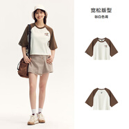森馬（Semir）/森馬森馬短袖T恤男2024夏季新款簡約印花圓領(lǐng)套頭上衣寬松 06女大力水手聯(lián)名咖白色調(diào)00351 XS