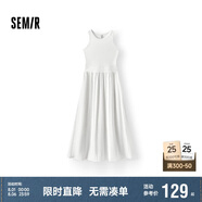 森馬（Semir）連衣裙女高腰拼接背心裙百搭2025夏優(yōu)雅圓領(lǐng)長裙通勤109325114015
