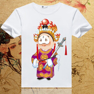 林中尋京劇臉譜T恤短袖戲曲創(chuàng)意戲臉花旦演出服學(xué)生短袖 紫羅蘭 M 兒童150C