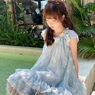 邦帛世連衣裙溫柔藍色短袖女夏2025新款波浪花邊法式小個(gè)子氣質(zhì)連衣裙 夢(mèng)幻碎花公主裙【藍】 S 適合【80斤-100斤左右】