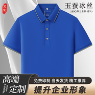追行方高端工作服定制短袖印字LOGO比亞迪大疆工裝POLO衫定做夏季文化衫 【提升企業(yè)形象】寶藍 M