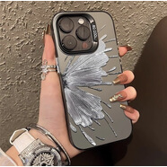 金銀蝴蝶iPhone16Pro手機(jī)殼151413鐳射12蘋果11XsMax軟plus潮xr 鐳射殼銀蝴蝶灰色H217P1 iPhone7/8