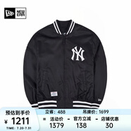 NEW ERA紐亦華MLB棒球NY夾克刺繡春秋男女情侶簡(jiǎn)約百搭運(yùn)動(dòng)休閑外套 13546435-黑色 NY S