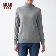 無印良品 MUJI 女式  天竺 高領(lǐng)毛衣 女款黑色長袖針織衫秋冬毛衫BAG05A0A 灰色 XS
