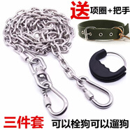 304不銹鋼狗鏈子遛狗繩狗鏈栓狗鏈條大型犬小型中型犬防咬防生銹 304不銹鋼鏈條1.5米 2mm【10斤內(nèi)小型犬】